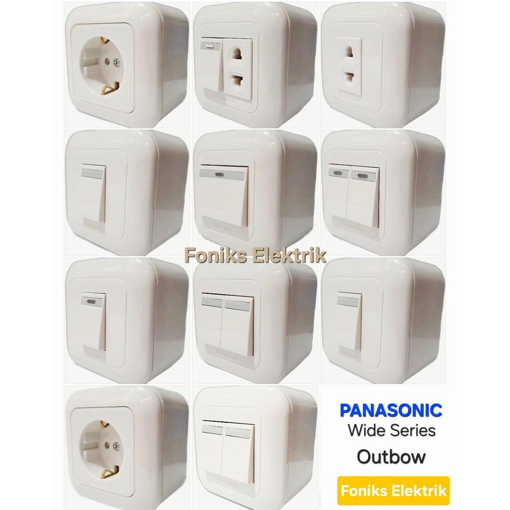 SAKLAR / STOP KONTAK PUTIH OUTBOW WIDE SERIES PANASONIC