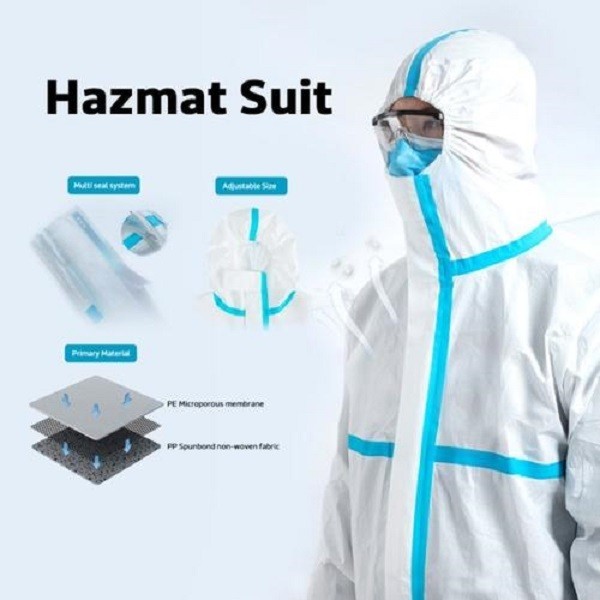 JAS HUJAN APD PUTIH BIRU | Jas Hujan Pelindung APD Warna Putih Biru