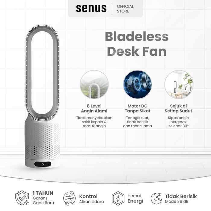Senus Bladeless Desk Fan Kipas Angin Meja Tanpa Baling Remote - Warna