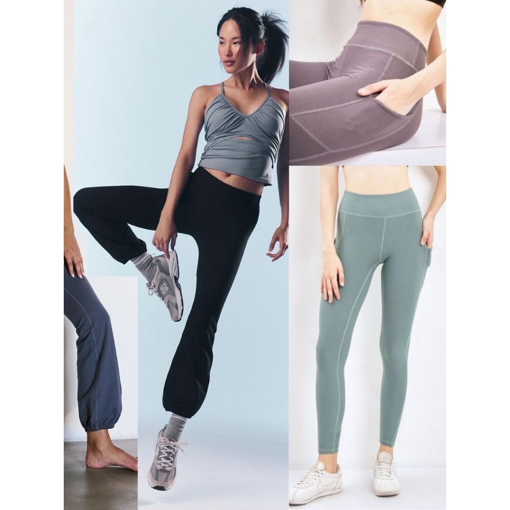 90 DEGREE DOUBLE POCKET SPORT LEGGING / FLARE LEGGING - LEGGING ZUMBA/GYM/YOGA WANITA ORIGINAL