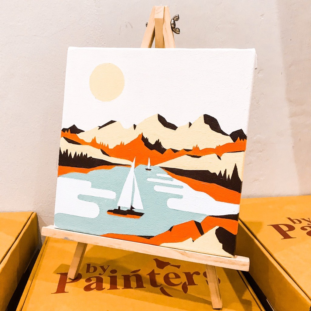 TERLARIS Paint By Number Peninsula | ByPainters | Painting Set | 20x20cm Kanvas & 6 Akrilik | Kit Me