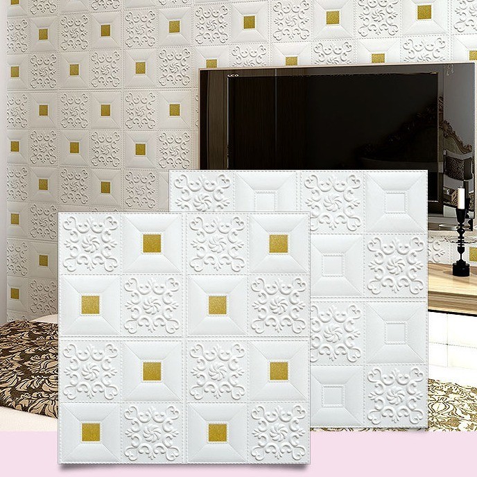 WALLPAPER FOAM 3D STIKER DINDING 3D KAMAR TIDUR RUANG TAMU / WALLPAPER MOTIF BATU BATA UK 70 X 77CM 