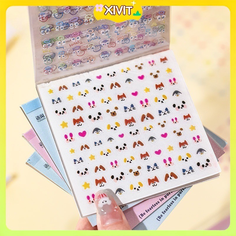24 Stiker Mini Kartun / Buku Stiker PET Yang Bisa Disobek / Buku Stiker Dekorasi DIY / Hadiah Stiker