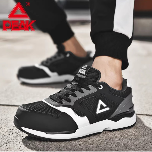 Safety shoes PEAK LR72218 Hitam Putih Sepatu Safety Sneakers sporty Casual Sepatu Kerja Pria dan Wan