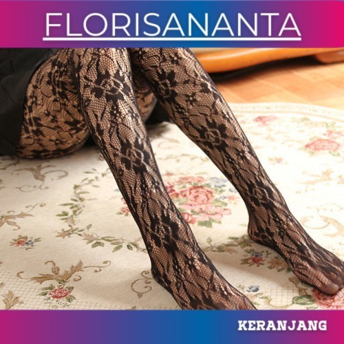 viral PH-24 sexy mesh flower stocking pantyhose motif bunga renda hitam lolita cos