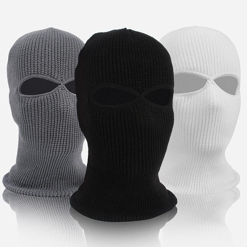 Kupluk Rajut Ninja Kupluk Topeng Ninja Lubang 1/2/3 Warna Hitam Topi Kupluk Beanie Hats Rajut Woll.