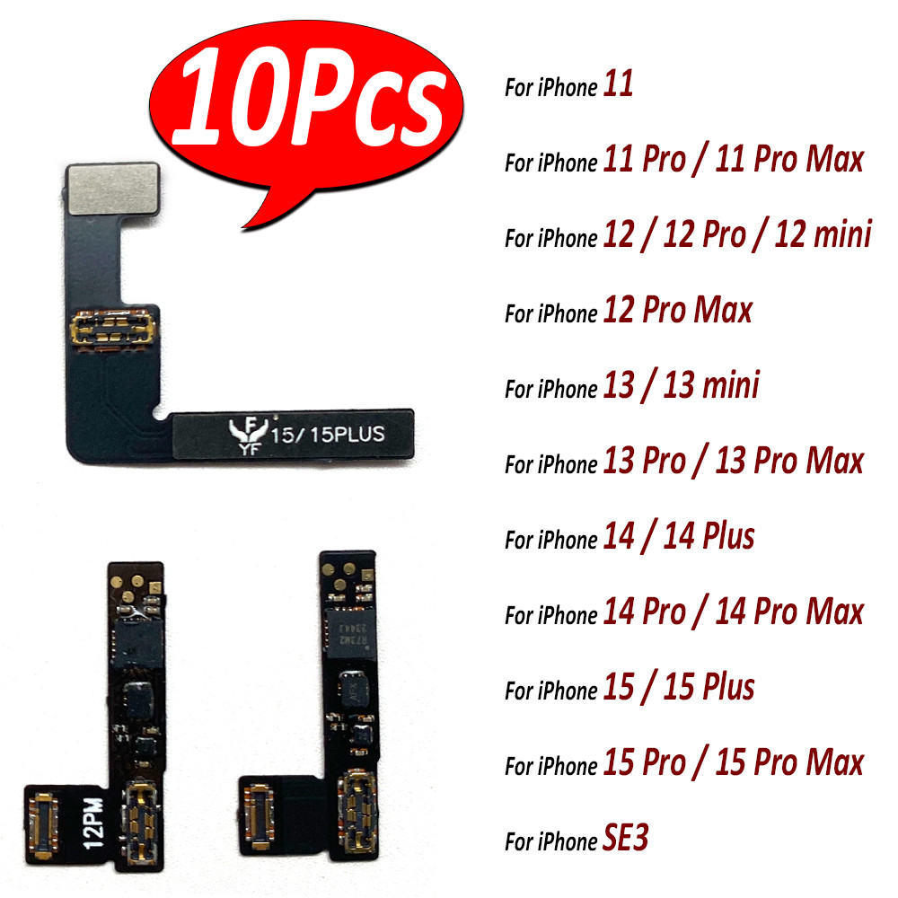 10Pcs,YF Battery Repair Flex For iPhone 14 11Pro Max 13 mini 12 Pro 15 Plus Remove Warning Battery E