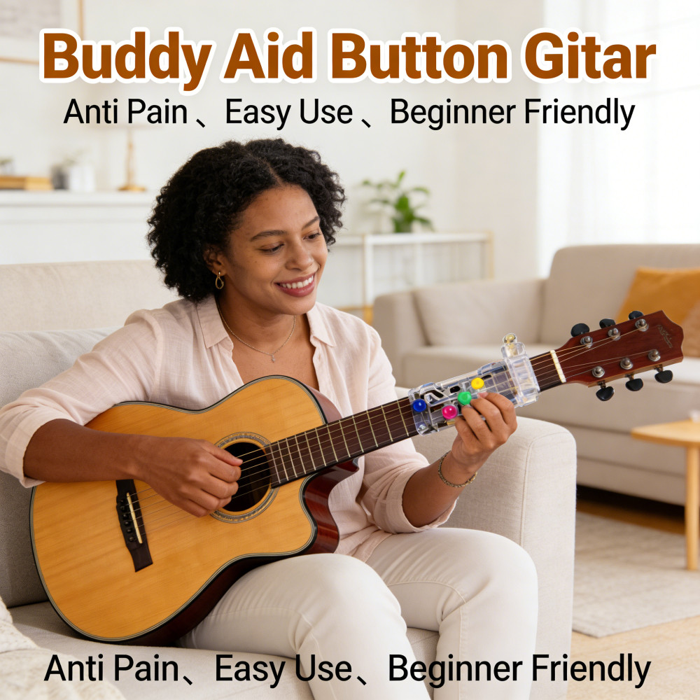 Buddy Guitar Assistant Aid Button Chord Pain Anti Tombol Alat Belajar Pengajaran Gitar