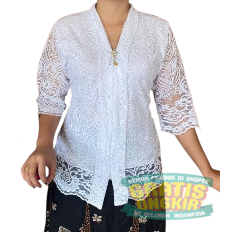 01Fashion Wanita Kebaya Kartini Blus Brokat Pakaian Modern Tradisional Cantik Mewah dan Elegant/ pak