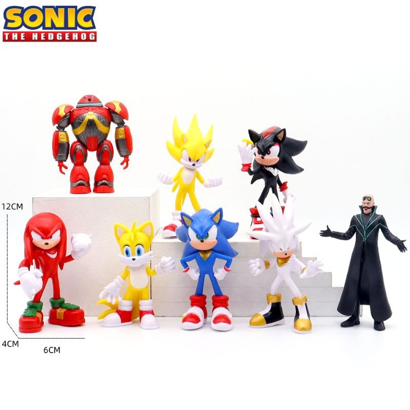 FIGURE SONIC SHADOW HEGHEDOG SET 9 PCS BESAR