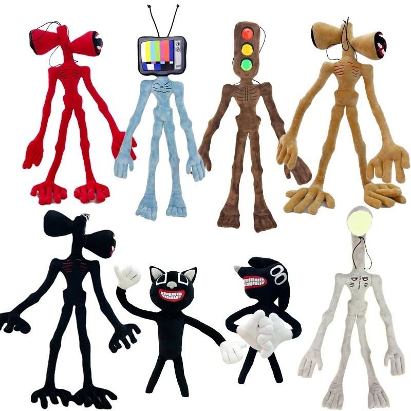 55CM Bendable Siren Head Plush Toys Office Decoration Stanng Siren Head Stuffed Toy Desktop Ornament