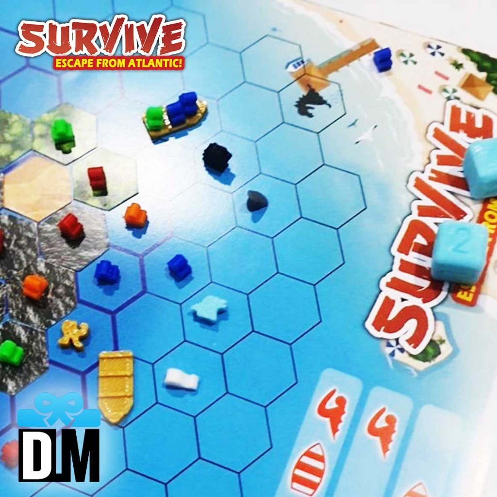 (Kiza) Board Game Survive Survival Escape From Atlantic Selamatkan Penjelajah dari atlantis Kartu Ke