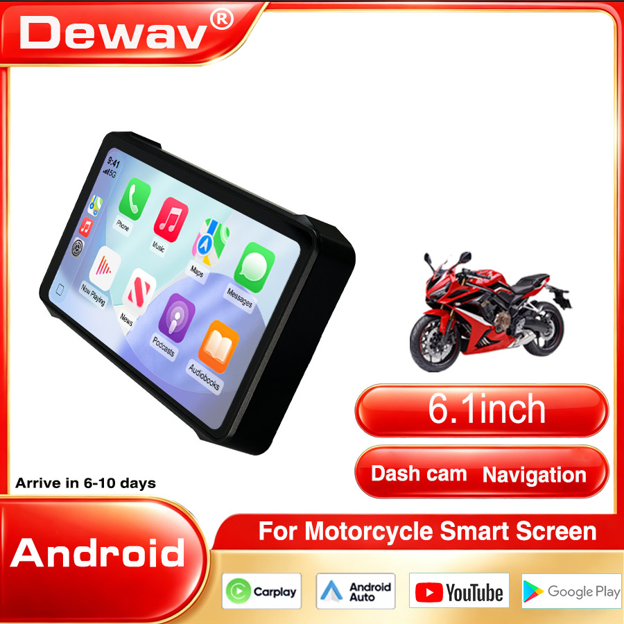 6.1-inch Motorcycle Android 4G Smart Navigation Screen Wireless Carplay IP67 Waterproof DVR Android 