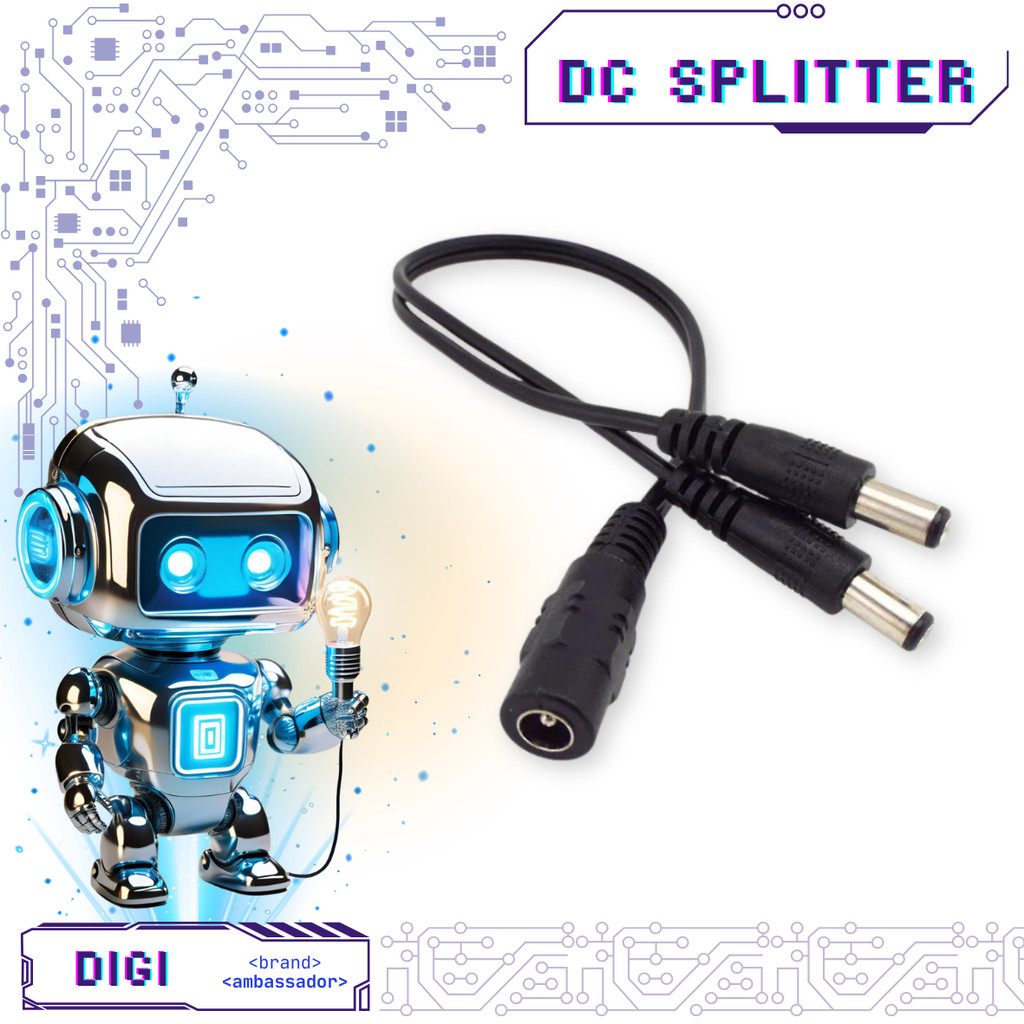 Kabel Power DC Splitter - 2 Cabang - Digibot