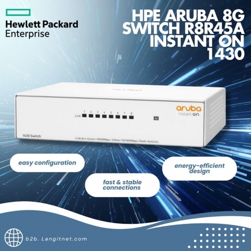 HPE ARUBA 8G SWITCH R8R45A INSTANT ON 1430