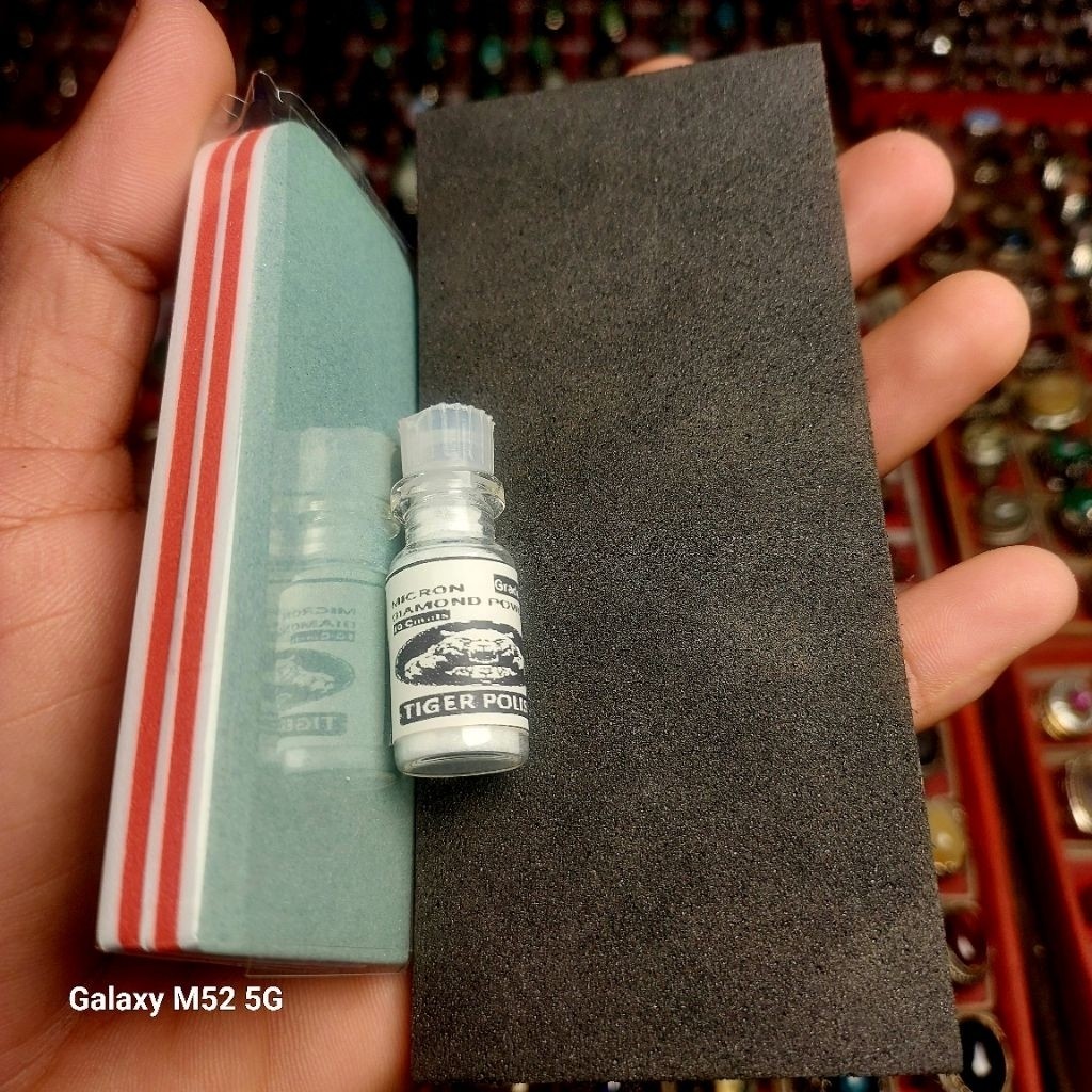 Paket pengkilap cincin spartax polos+serbuk intan+kulit permata