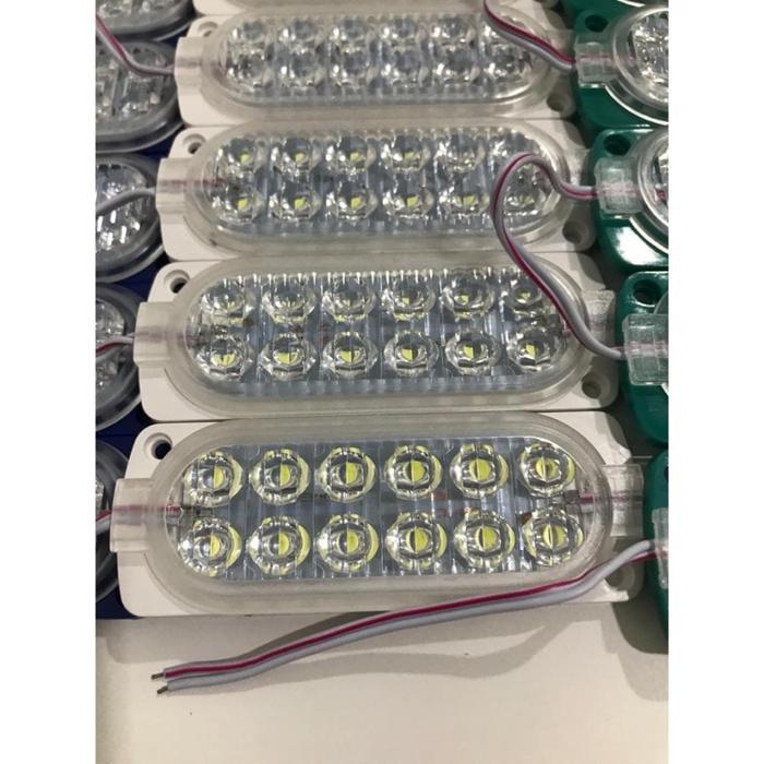 (isi 10 pcs) Lampu LED Ultrasonic 12 Mata (2x6) 12 Volt 24 Volt / LED Ultrasonic 2x6 Mata DC 12V 24V