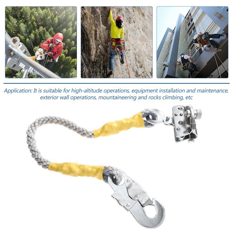 Rope Grab Climbing Rope Lanyard Auto Stop 1set Sliding Rope Grab Fall Arrester Diameter Rope 16-20mm