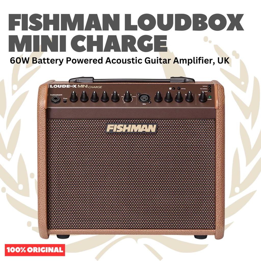 Fishman Loudbox Mini Charge 60W Battery Powered Acoustic Guitar Amplifier - Speaker Ampli Akustik De