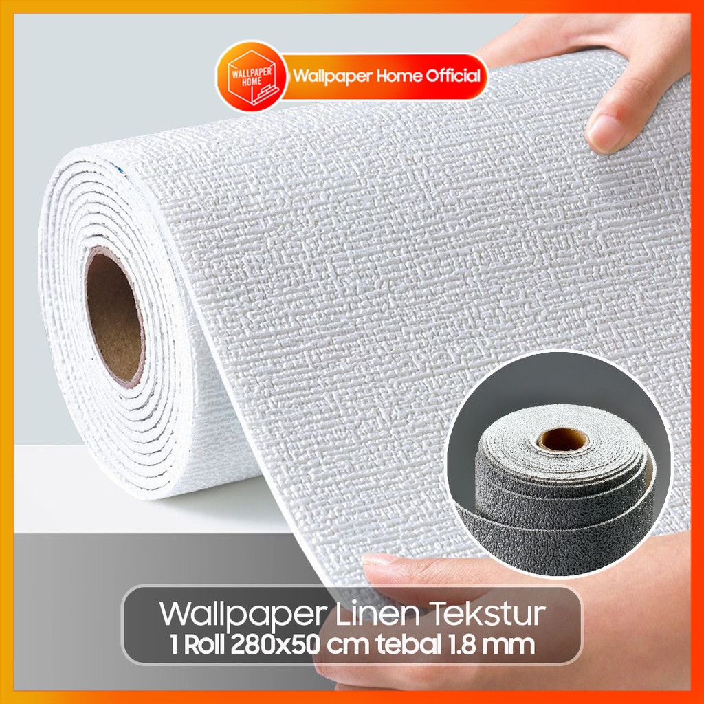 SMG Wallpaper Linen Roll | Wallpaper Dinding | Dekorasi Kamar | Sticker dinding | Wallpaper Coral A1