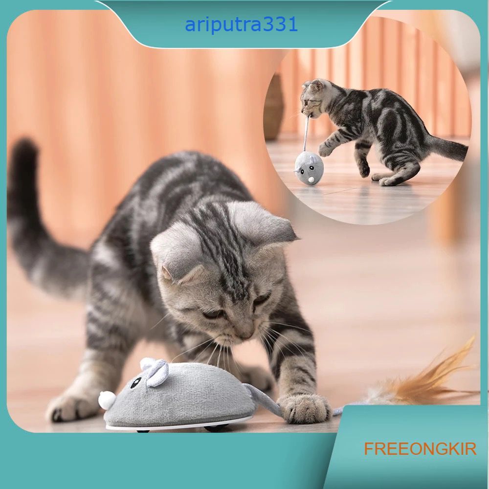 Mainan Kucing Tikus Charger / Mainan Interaktif Kucing Bentuk Tikus / Mainan Kucing Tikus Bergerak