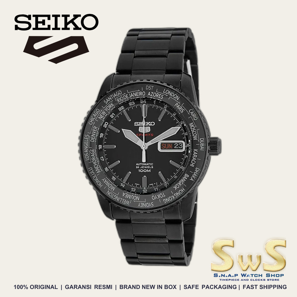 Jam Tangan Pria SEIKO SRP129 SEIKO SRP129K1 World Time Automatic 42mm Original Garansi Resmi