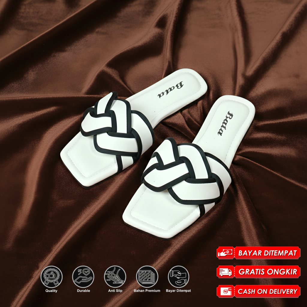SANDAL PLATFORM EMPUK SLOP CEWEK SELOP KEKINIAN TEPLEK TRENDY SENDAL NYAMAN BATA TERBARU WANITA