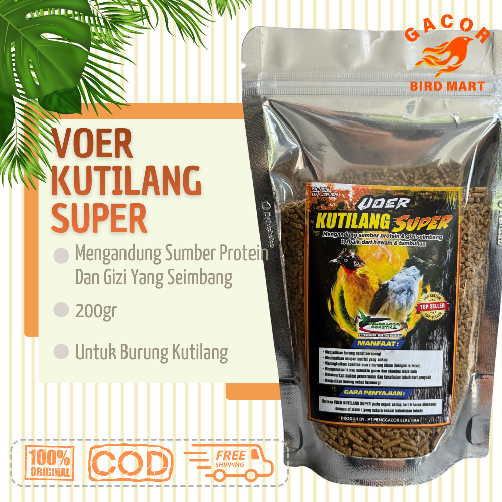 Voer Kutilang Super 200g Pakan Burung Voer Protein Tinggi Bikin Gacor Suara Kristal Stamina Optimal