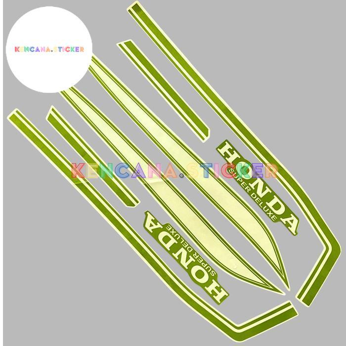 STRIPING STICKER Honda GL 100 Hijau gl100 list body standar Berkulitas Original Transparan