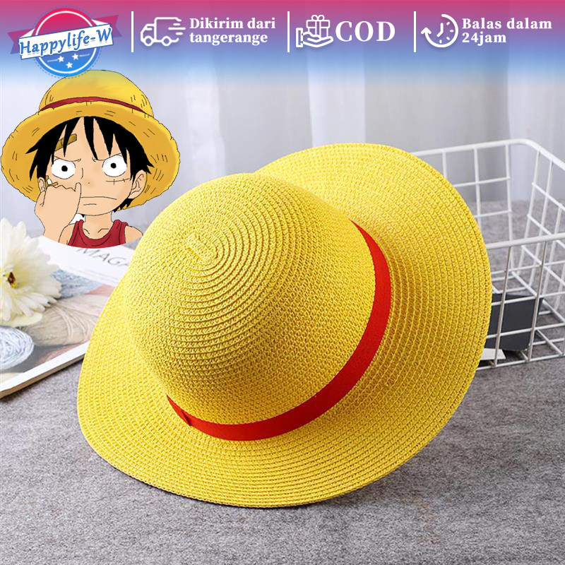 Jerami Luffy Pantai Topi Jerami Luffy Topi Pantai Cosplay Hat Anime