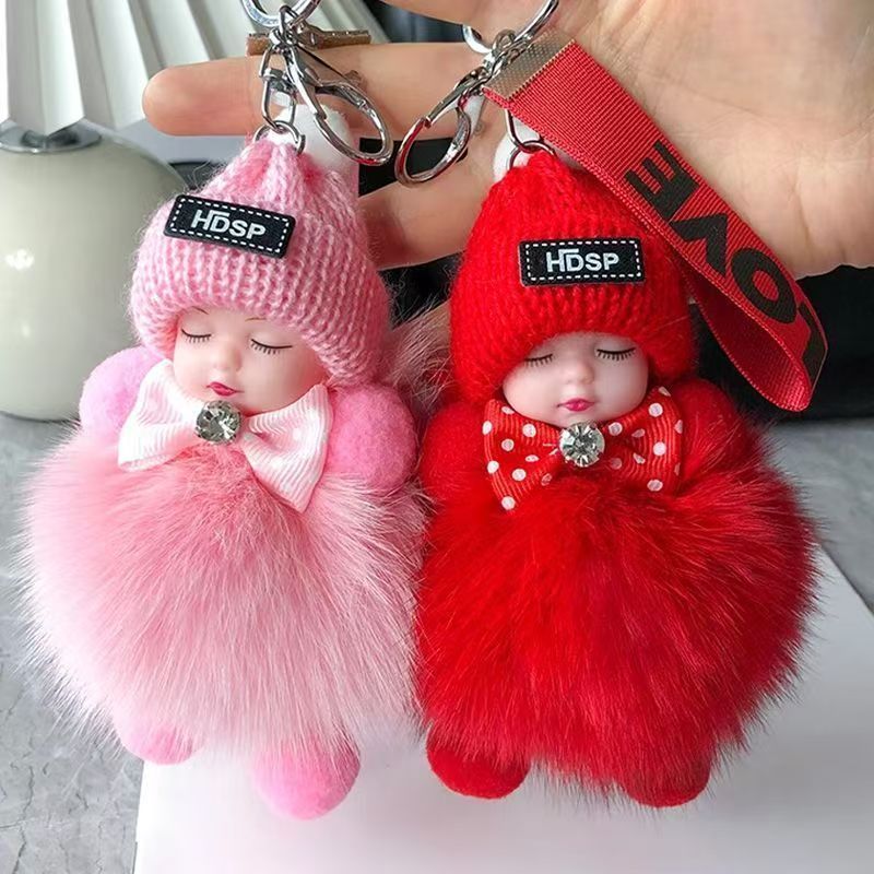 CANTIKERO Gantungan Kunci Boneka Mewah/ Gantungan Ransel Boneka Tidur/ Boneka Modis Yang Lucu/ Gantu