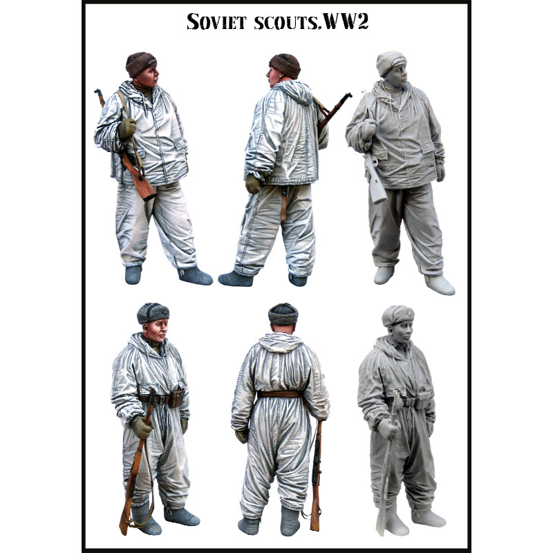 1/35 Resin Figure Model Kit Historical  Ancient SOVIET SCOUTS  Unassambled  Unpainted
