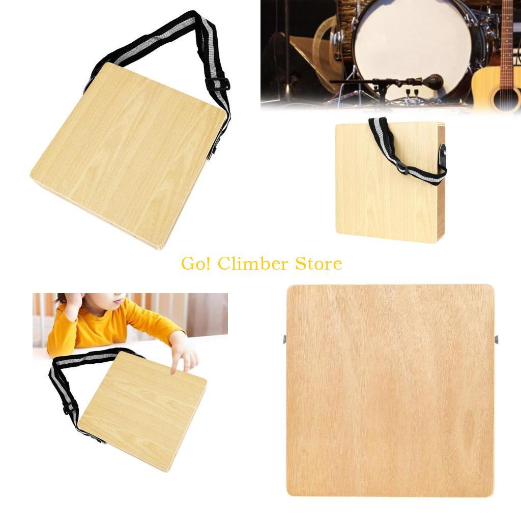 Q84C Travel Cajon Box Drum Flat Hand Drum with Strings Wood Percussion Box Musical Instrument Cajon 