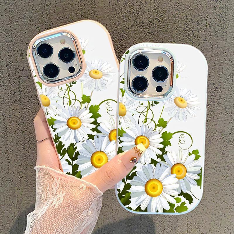 Soft Case For Samsung A32 5G A34 M32 Silicone Mecaron Floral Bunga Casing Ponsel