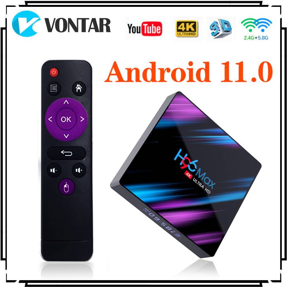 H96 MAX RK3318 Smart TV Box Android 11 4G 64GB Youtube Dual Wifi 4K Mea player H96MAX TVBOX Android 