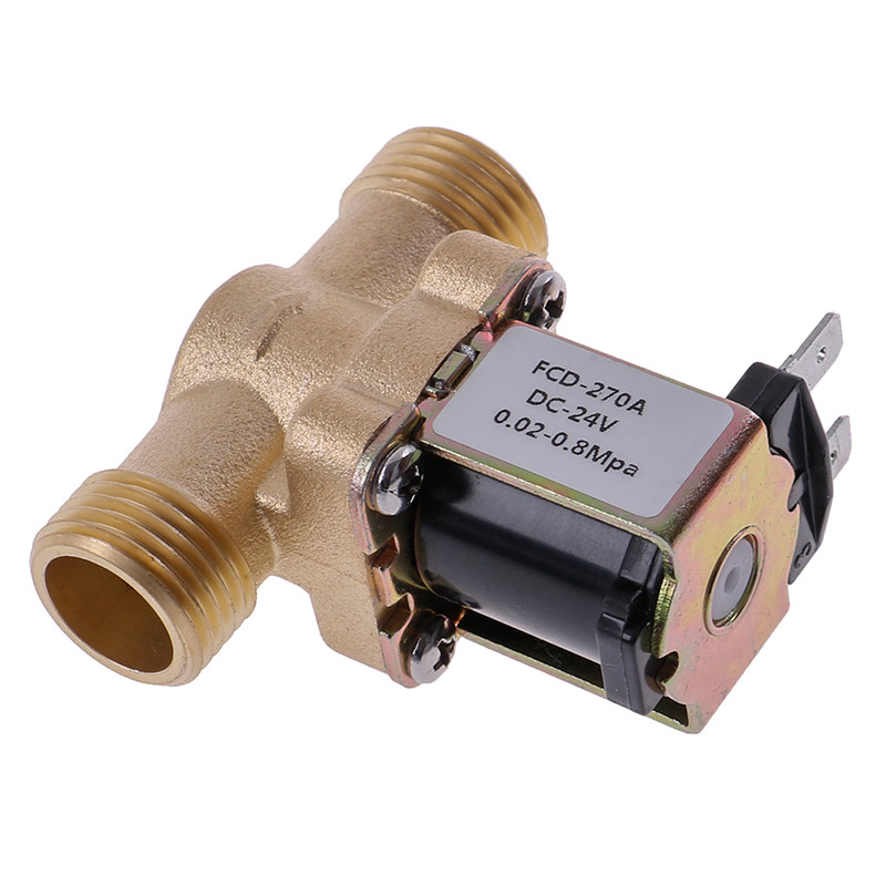 1PC DC 12V 24V AC 220V G1/2'' Brass Electric Solenoid Valve For Solar Water Heater
