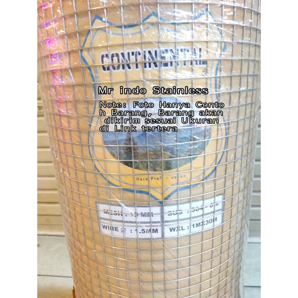 Kawat Mesh / loket Lubang 10mm x 10mm x 1mm stainless SS304 meteran