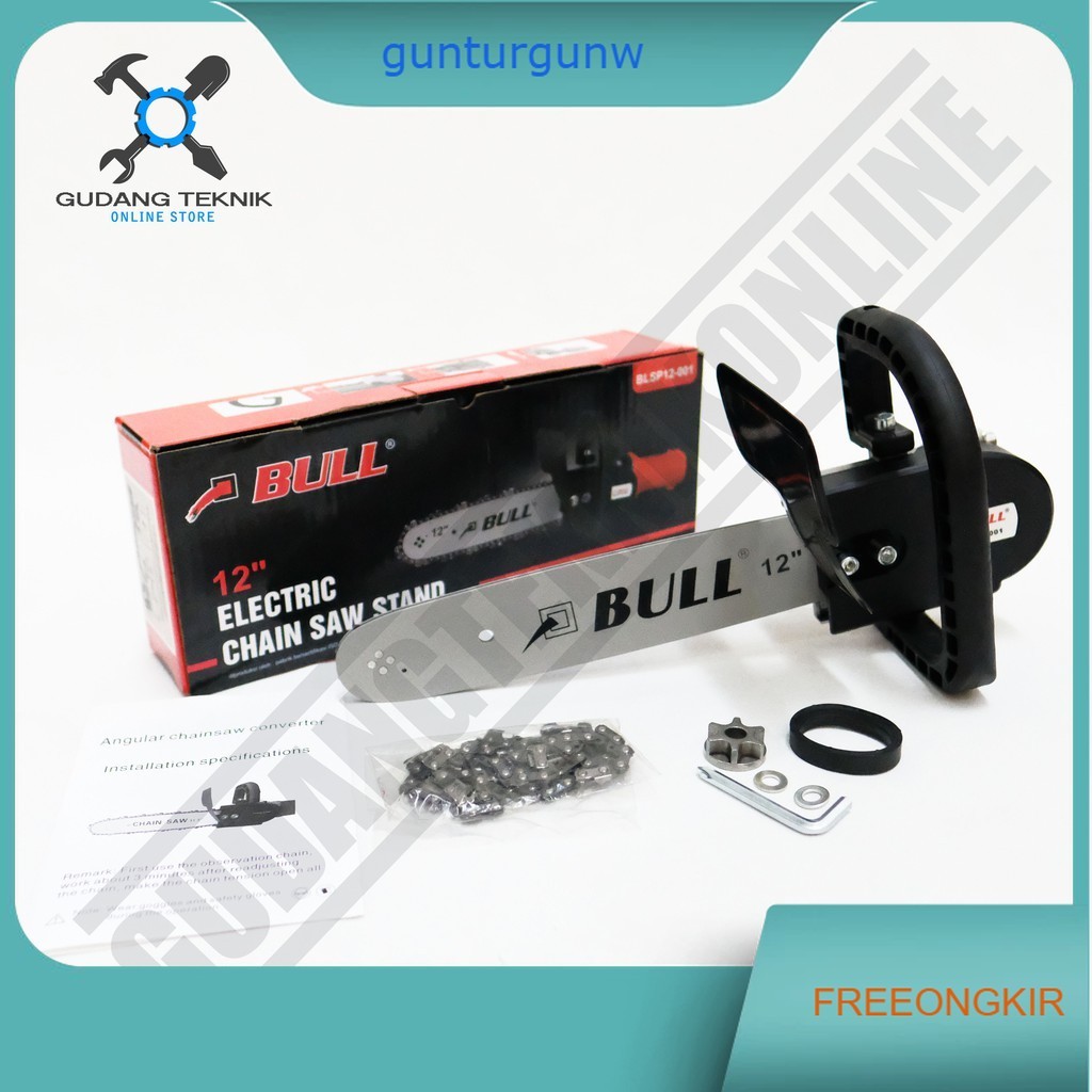 Adapter Chainsaw Mini BULL Electric Chain Saw Stand 12inch BULL Adaptor Chainsaw Gerinda BULL