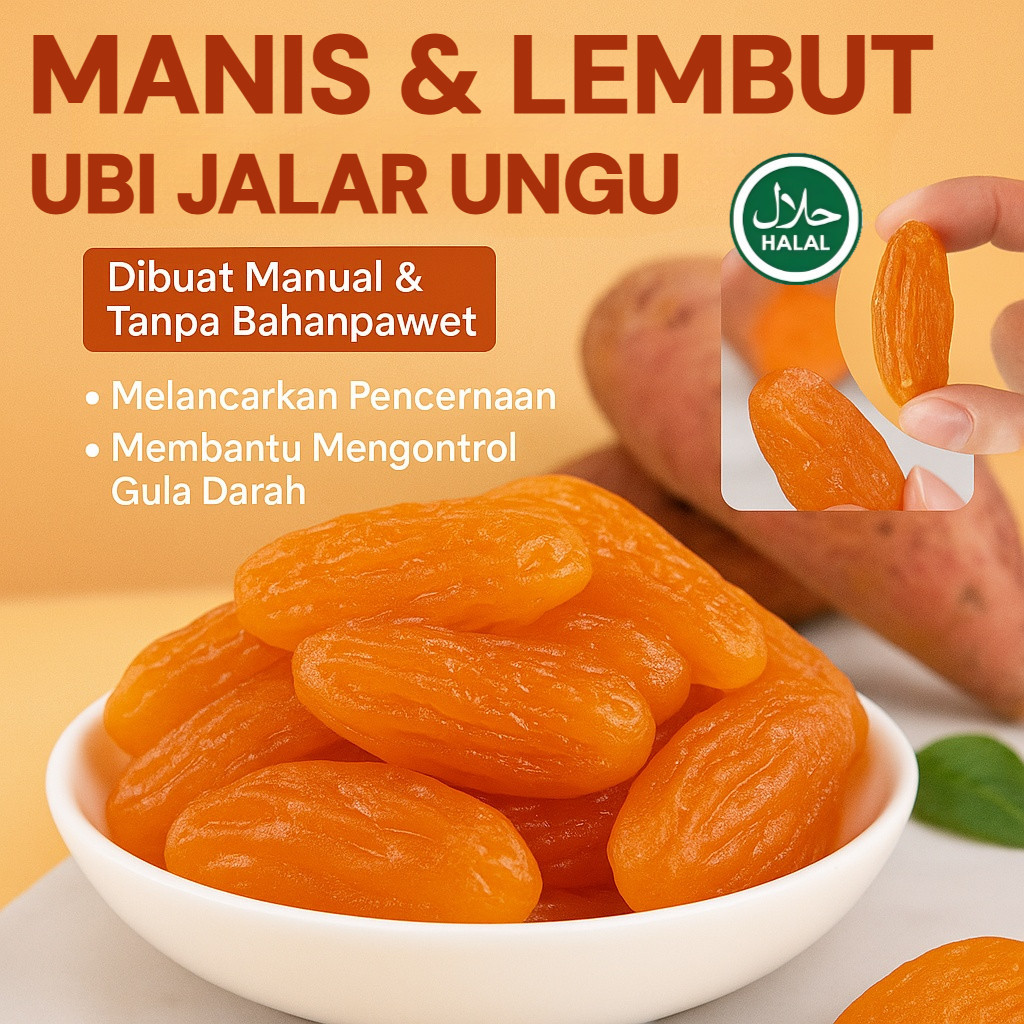 [ Ubi Ungu Alami 0% Gula Tambahan ] 250g Ubi Jalar Ungu Dan Kering Yang Manis, Lembut Dan Seperti Li