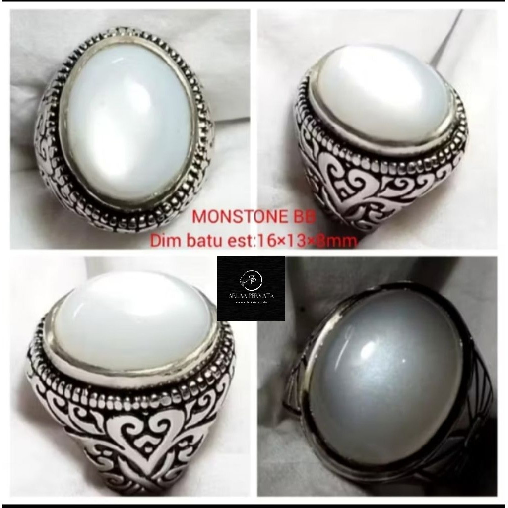 CINCIN BATU MONSTONE BIDURI BULAN AIR BERAS KLEP TAJAM NATURAL