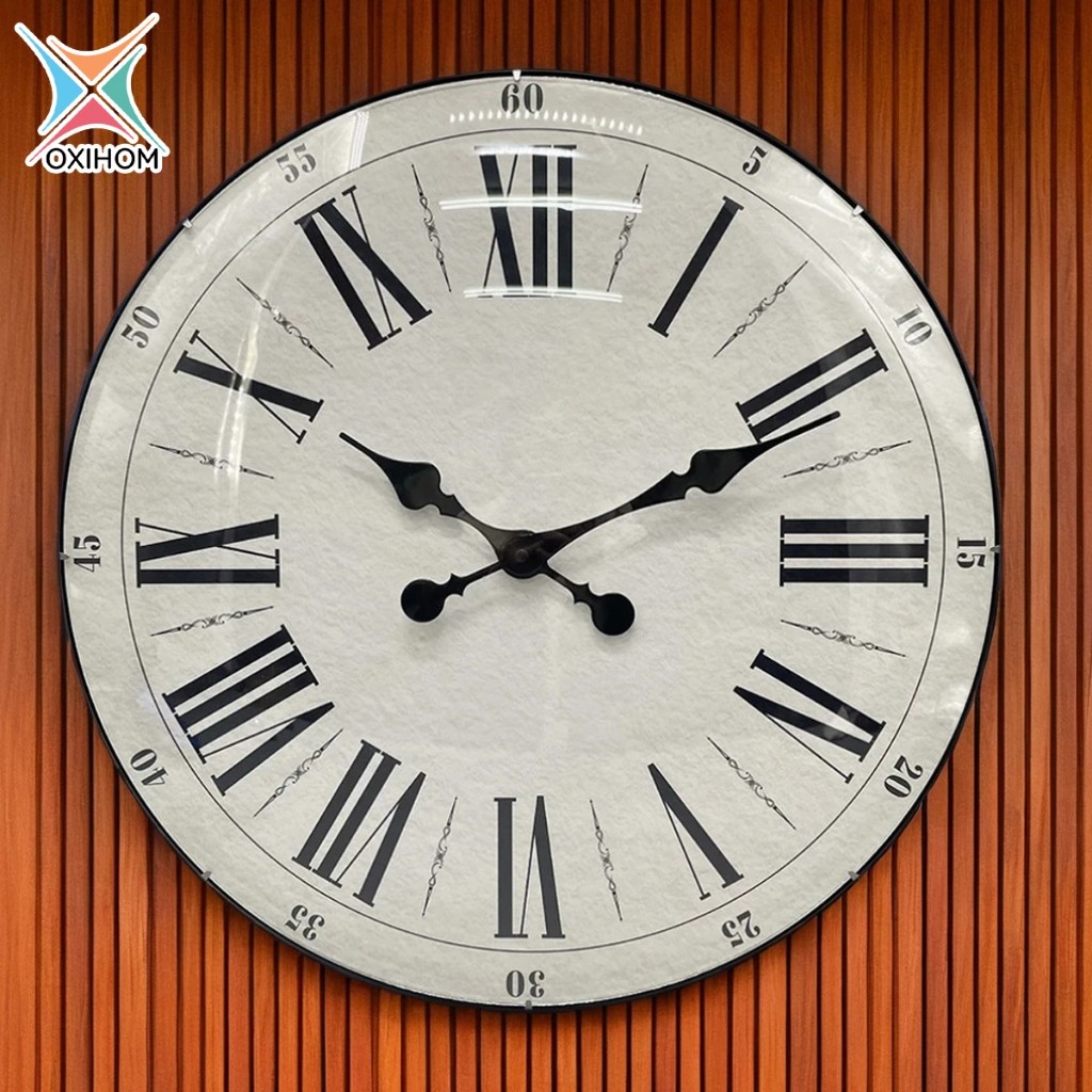 TERLARISOxihom Jam Dinding Bulat 50cm Jam Dinding Silent Vintage Aesthetic Mewah Modern Estetik Jam 