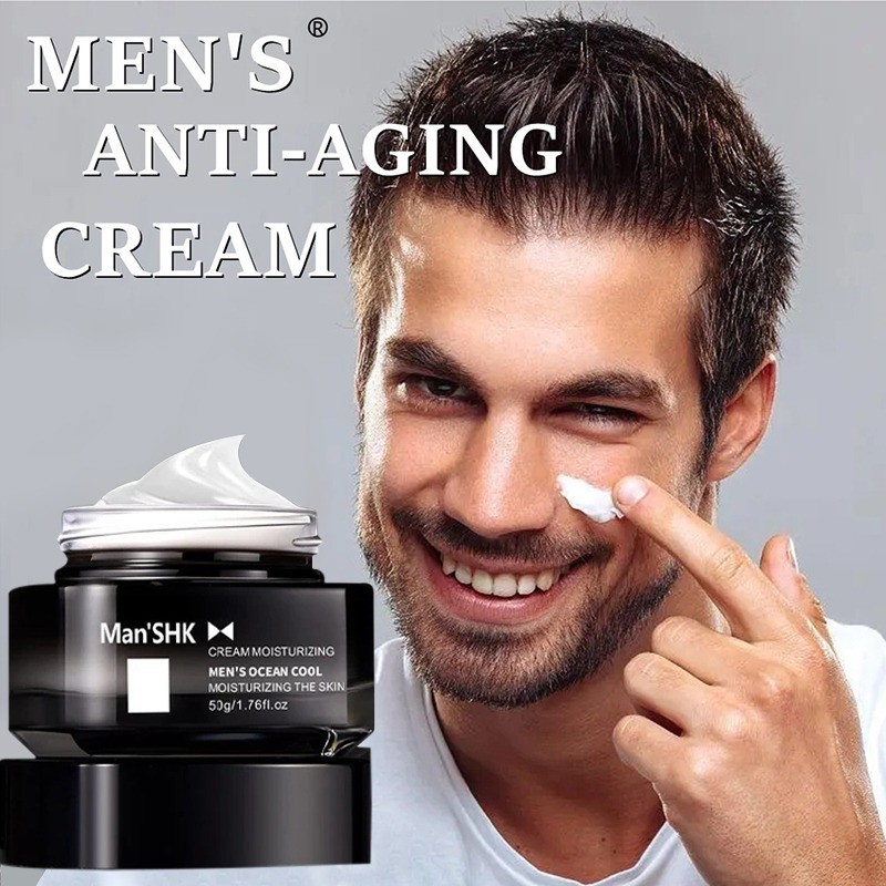 Krim Pria Pemutih Wajah Krim pelembab hidrasi pria 50g Anti Kerut Pelembab Kulit Kering Krim Kerut W