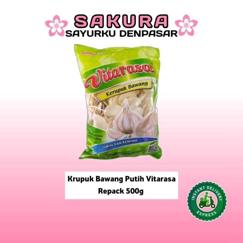 Krupuk Vitarasa Bawang Putih Mentah Repack 500g - SAKURA