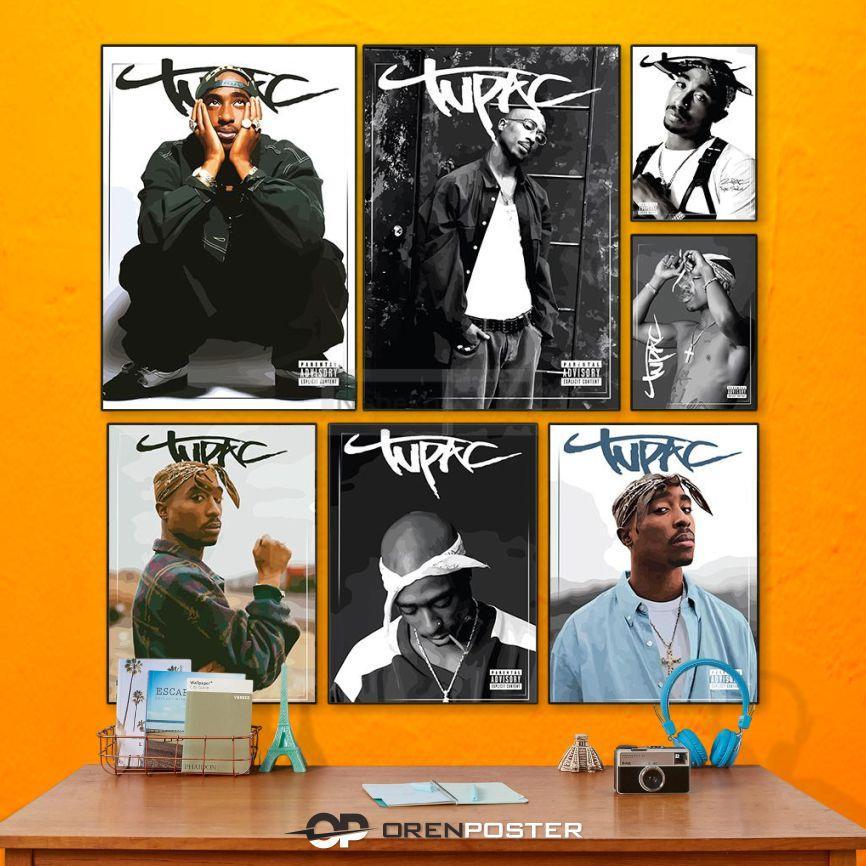 Poster Dinding Kayu 20x30 A4 Pajangan Famous Rapper 2Pac s Tupac Shakur Rap Hip-hop Music Dekorasi H