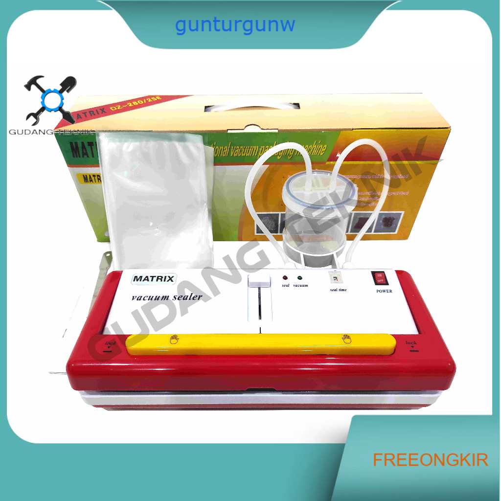 Vacuum Sealer Listrik DZ280 MATRIX / Vacum Vakum Pengemasan Makanan Obat DZ 280/2SE