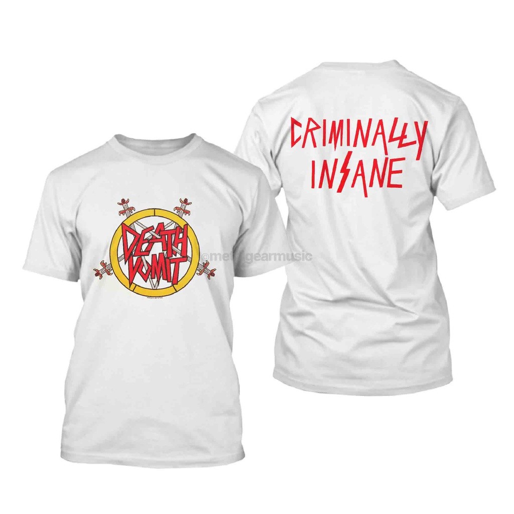 Original Death Vomit - Slayer White Tshirt Kaos Pria