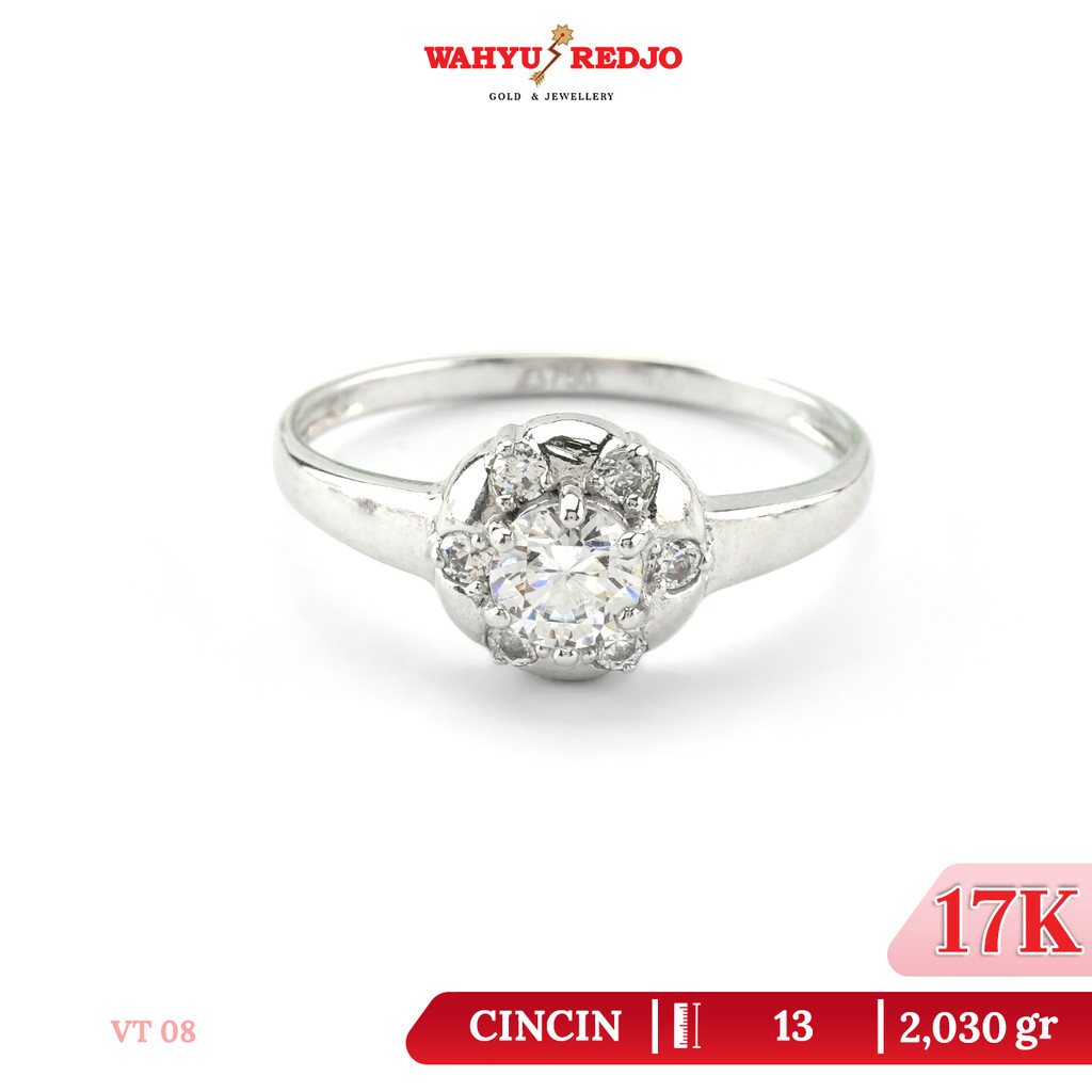 Cincin Emas Putih 17K Wahyu Redjo CC 17K-30191312