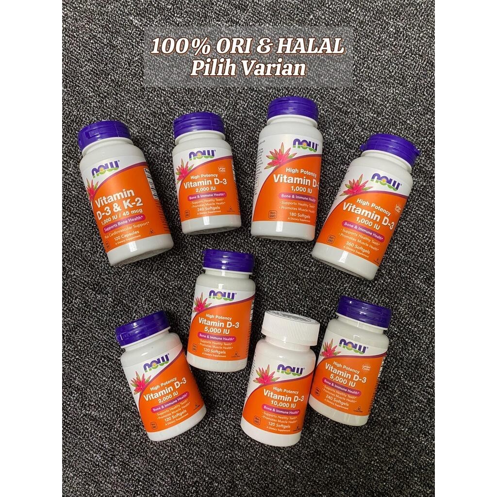 NOW VITAMIN D3 K2 10000 5000 2000 1000 IU ISI 120 180 240 360 SOFTGELS | DEVI VITAMIN 2