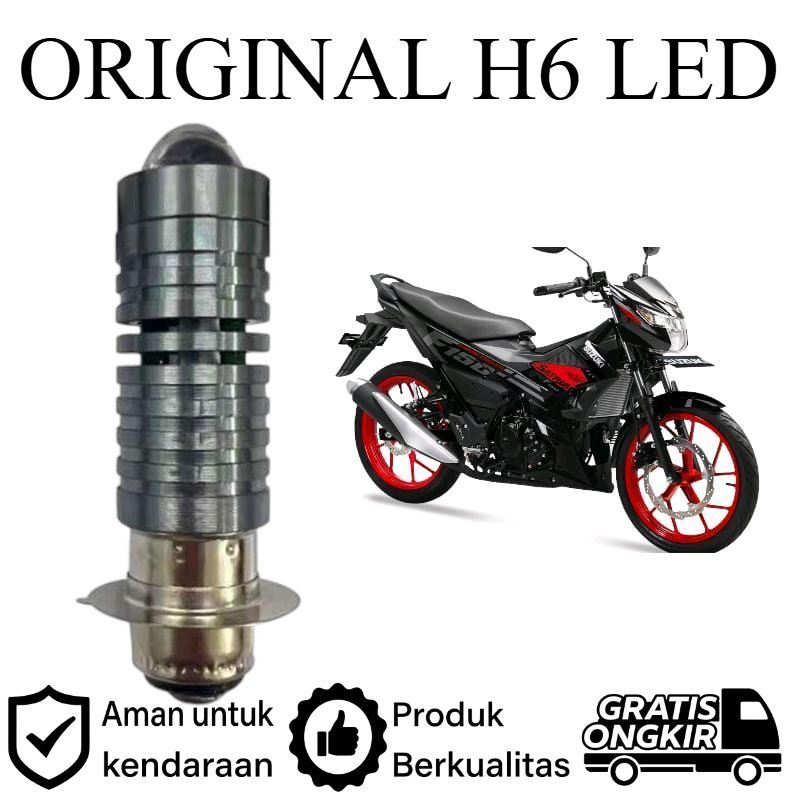 ORIGINAL 1pcs Lampu depan LED H6 Laser motor Suzuki Satria FU Lie Cheng