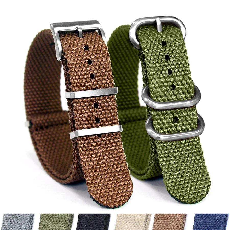 Premium Soft Nylon Braid Straps 20mm 22mm Military Watchbands for Rolex Replacement Watch Accessorie